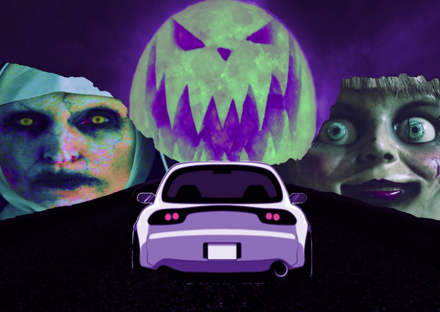 car driving through a scary scene- Krystal