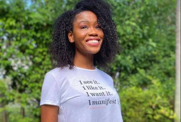 PPCHS alumni, Cassidy-Rae Brantley smiles for the camera wearing a shirt with an inspiring message. Cassidy-Rae Brantley has educated dozens of students with autism as an ESE specialist. 