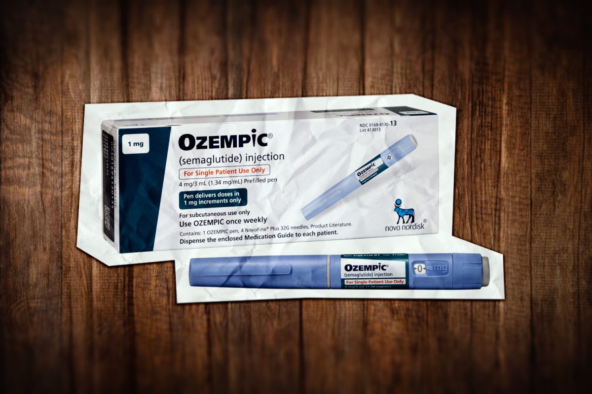 A typical Ozempic carton. The injection medicine was originally prescribed to treat type 2 diabetes, but recently some people have been using it to lose weight. 