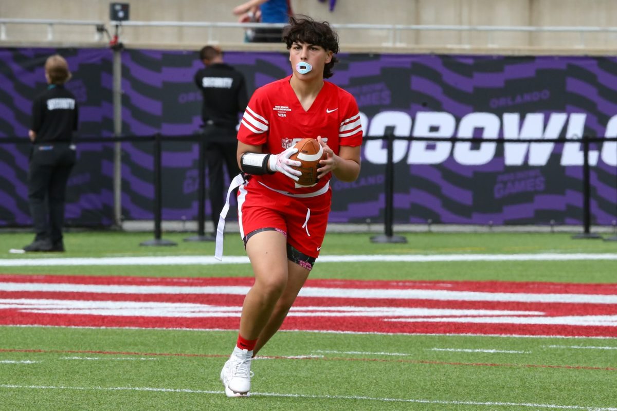 High School Girls Flag Football Showcase, part of the NFL Pro Bowl Games, at Camping World Stadium in Orlando, Fla., Sunday, Feb. 2, 2025. (Gary McCullough/AP Content Services for the NFL)