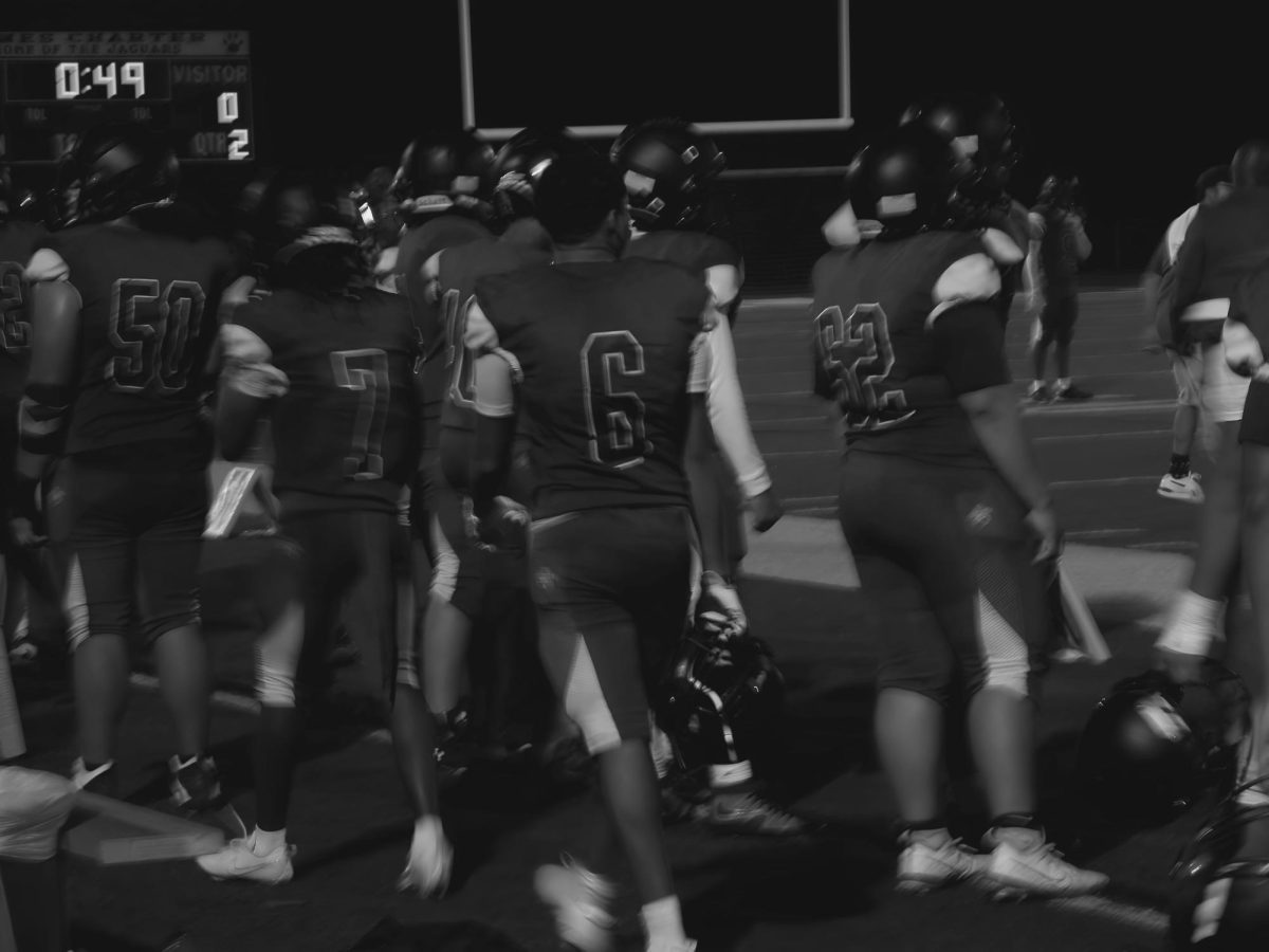 The Jaguar's walking along the sideline prior to halftime while up 2-0.