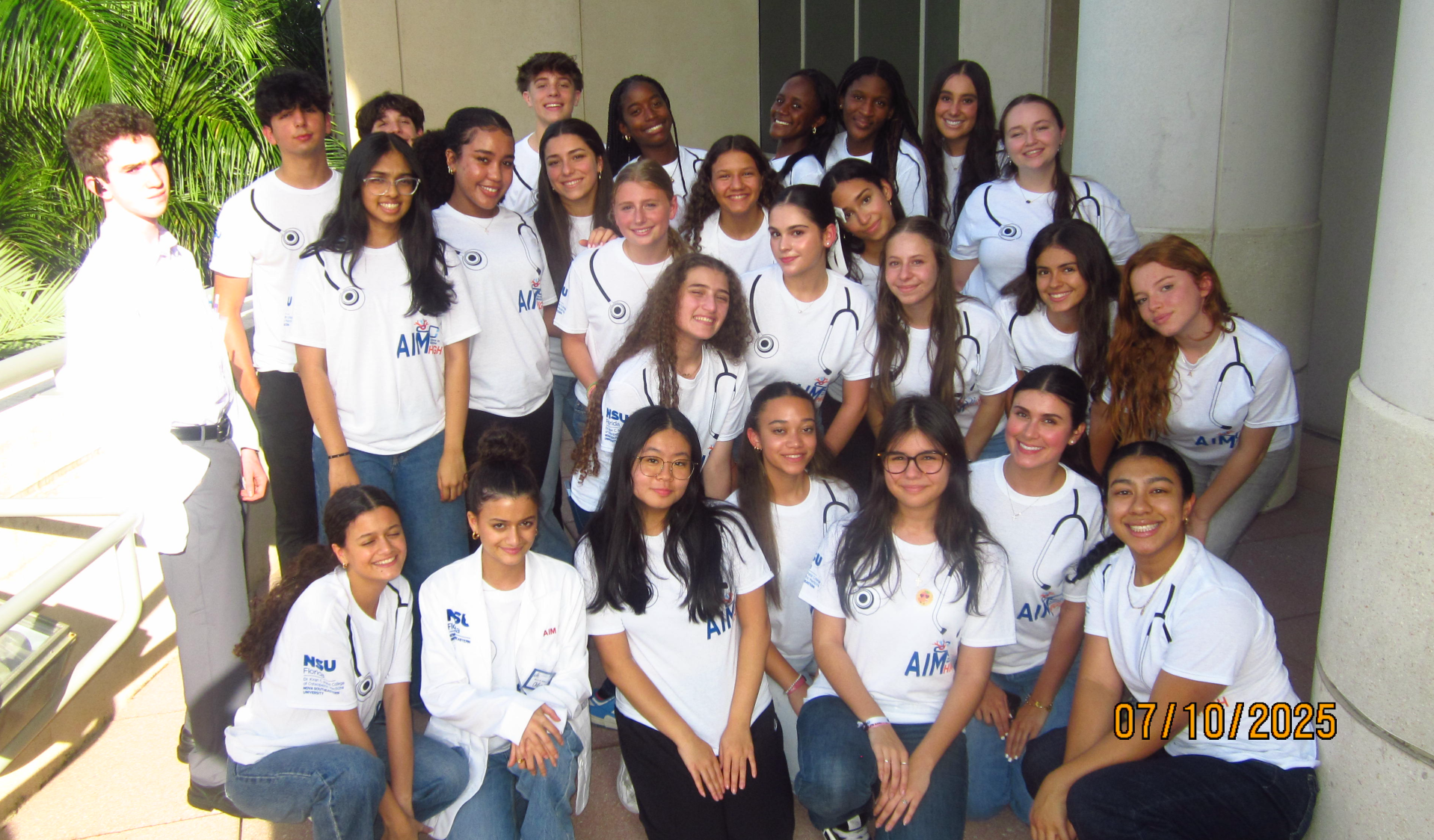 Janice Chung among the entire group of high schoolers part of the AIM-High Medical Camp at Nova University in Fort Lauderdale. 