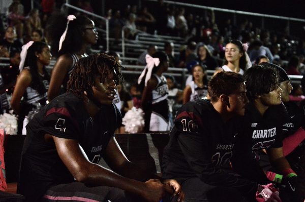 The Jaguar's defense on the sidelines as they recover from the last drive and prepare for the next drive.