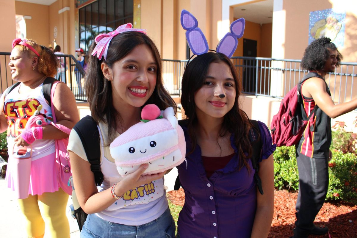 Two PPCHS students sport their Game Day outfits, opting for the video game side to the theme.
