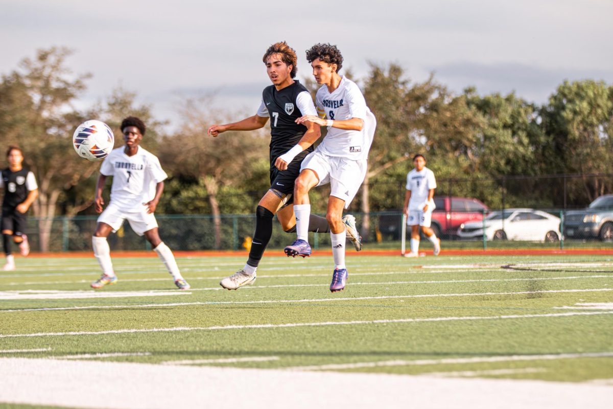 Junior Aiden Toledo is on the prowl, defending the Jaguars at their home field. 