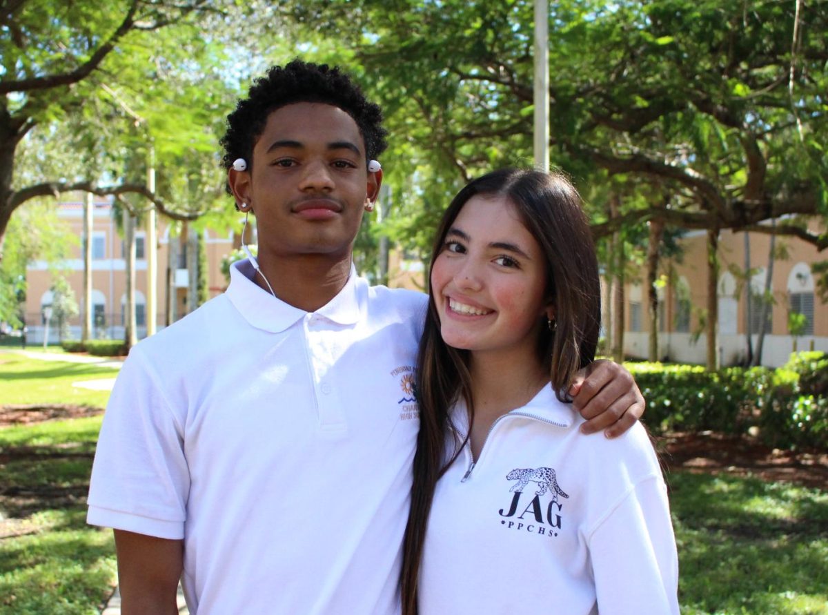 Freshmen winners for the 2025 Homecoming court. Aaden Labadie
to the left and Andrea Pinero to the right.

