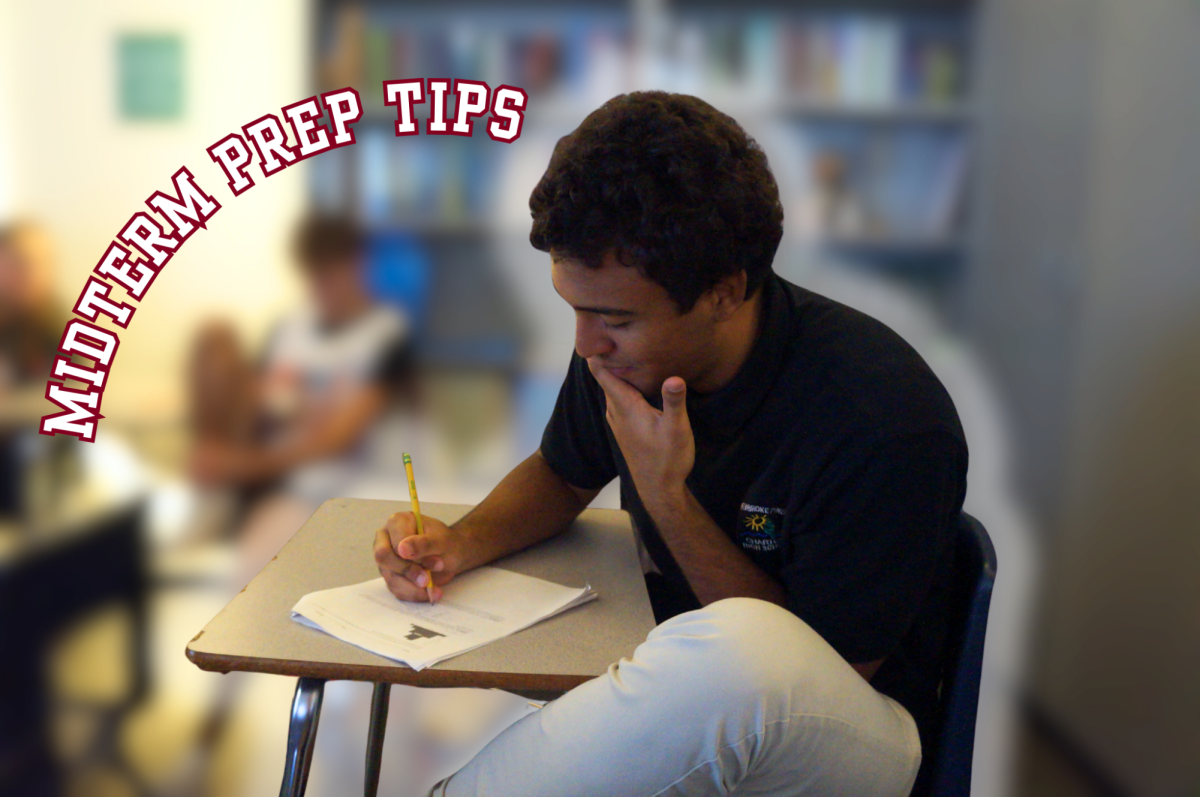 Midterms are fast approaching. A PPCHS student prepares for midterms by practicing work packets.