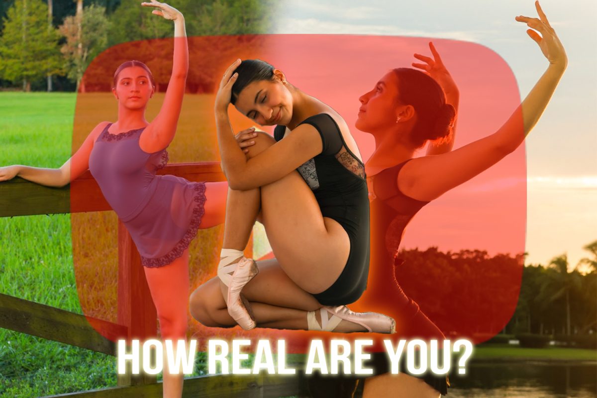 A collage of photos by Evan Omana shows ballerina Gianna Medina in various poses, accompanied by the title, "How Real Are You?". Gianna Medina's column, which surrounded her passion for ballet, garnered significant views on the CHAT website, as well as a YouTube video plagiarizing her story.