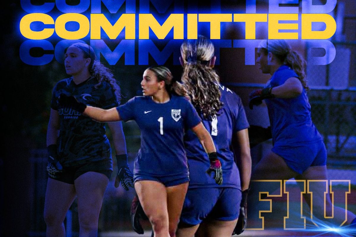 A committed one’s graphic, which includes several photos of Madison Casanova, along with the Florida International University (FIU) logo. 