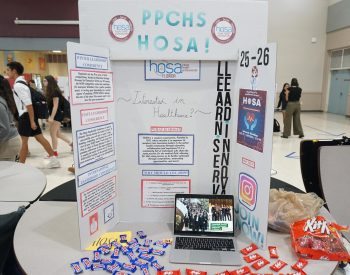 This is Pines Charter HOSA club showcasing their creative board to attract new and upcoming members that might want to pursue medicine in the future.