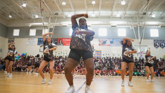 PPCHS Dance team lights up the gym with their stellar performance at the fall Pep Rally.